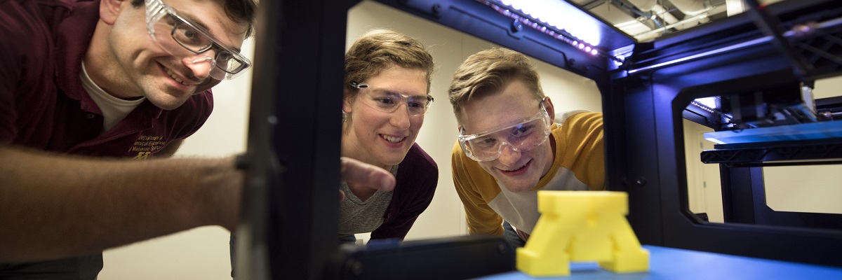 Students and Professor 3D Printing